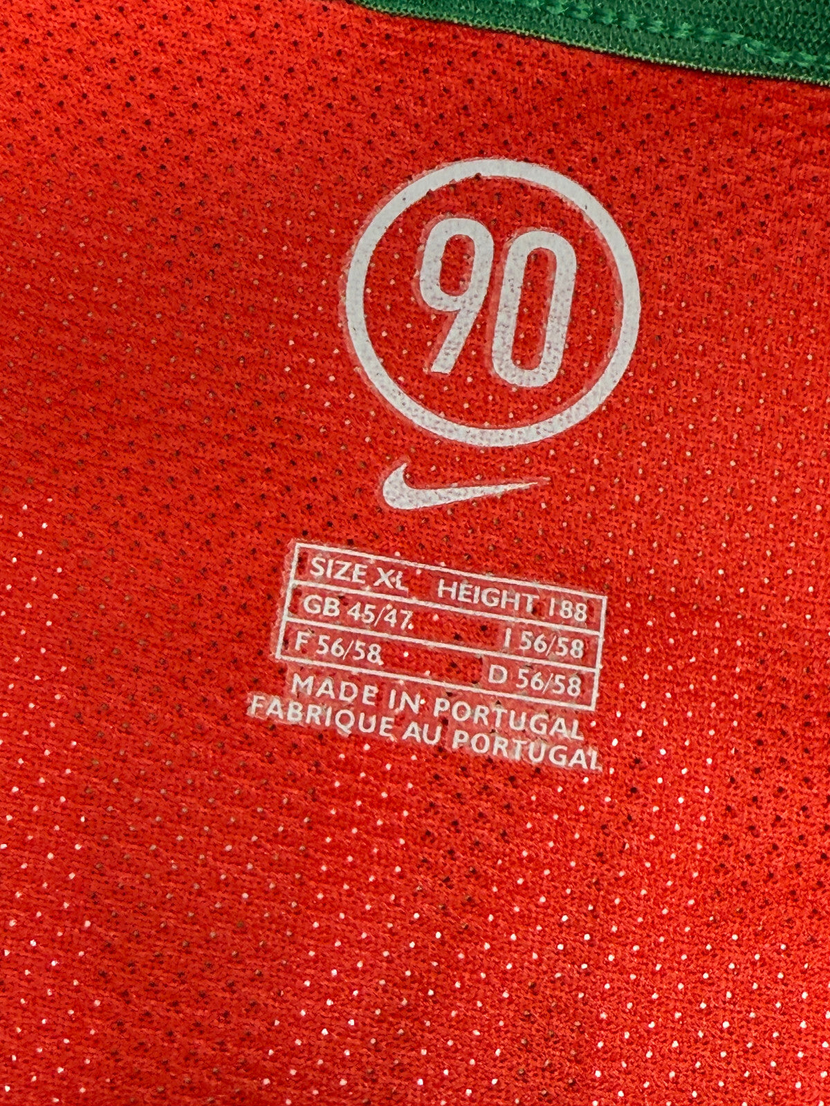 maglia calcio vintage Nike Portugal FINAL Ronaldo EURO 2004 PLAYER VERSION XL