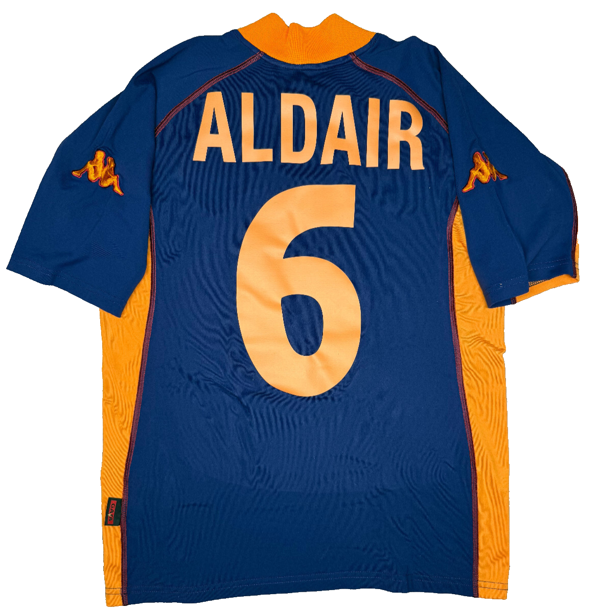 maglia calcio vintage AS Roma ALDAIR scudetto 2001 2002 INA M KAPPA third
