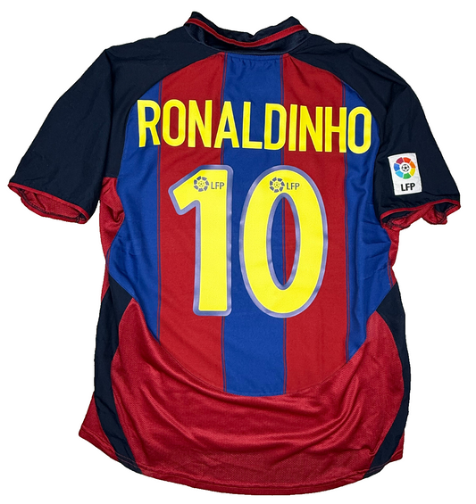 maglia calcio vintage Ronaldinho barcellona Barca NIKE 2003 2004 shirt jersey M