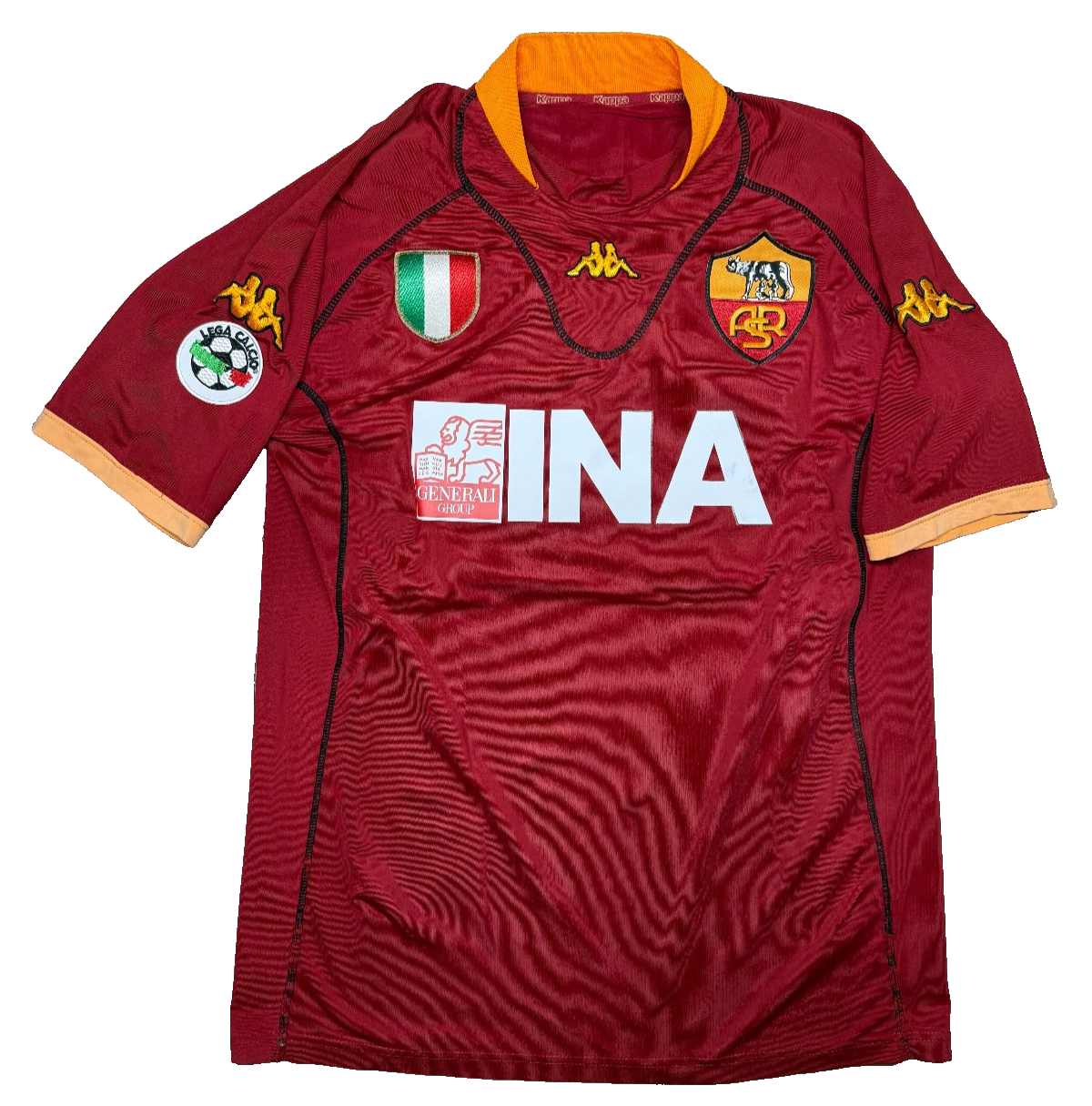 maglia calcio vintage AS Roma Candela #32 2001 2002 Kappa scudetto SIGNED proof