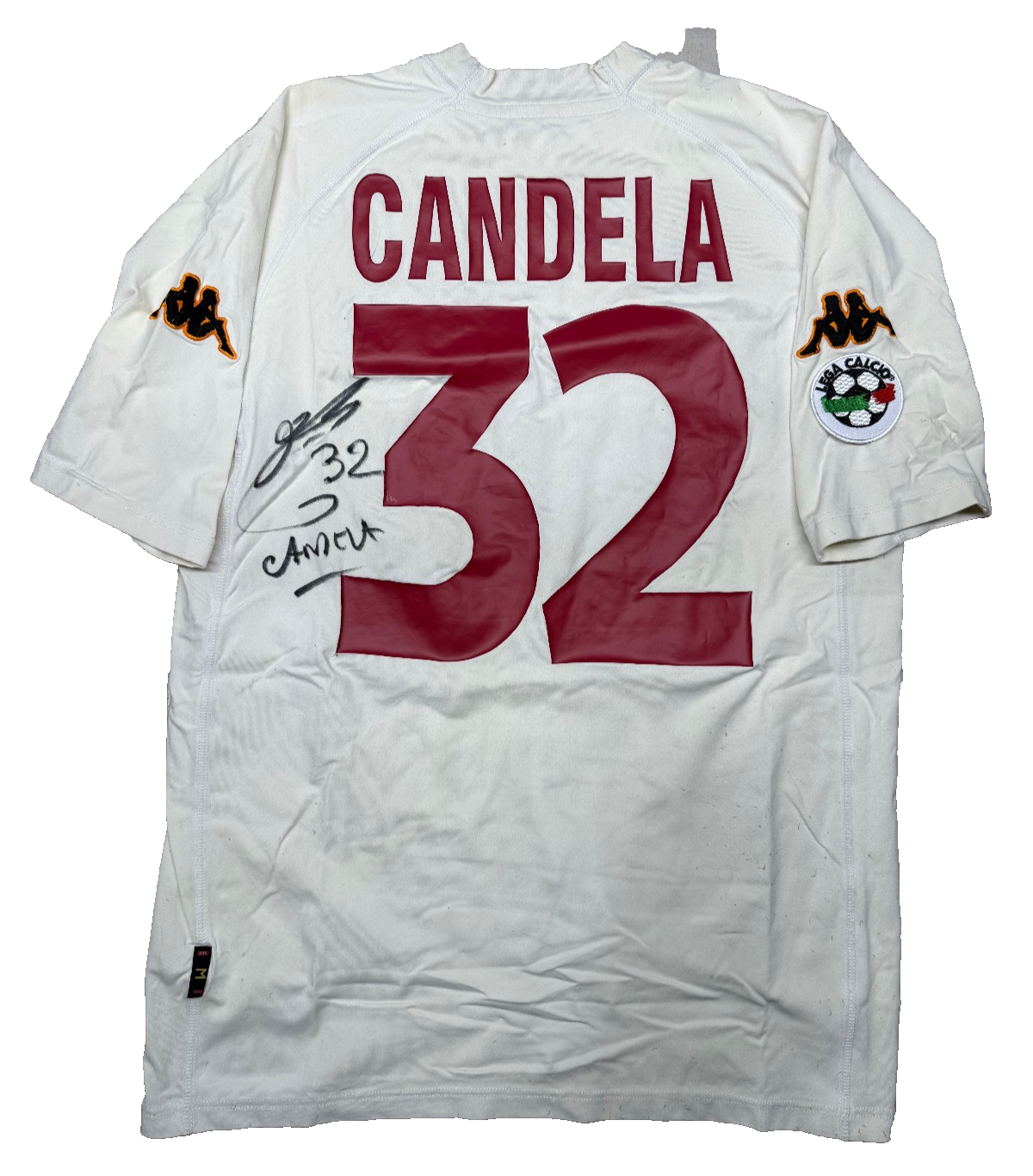maglia calcio vintage AS Roma Candela #32 2000 2001 Kappa scudetto SIGNED proof
