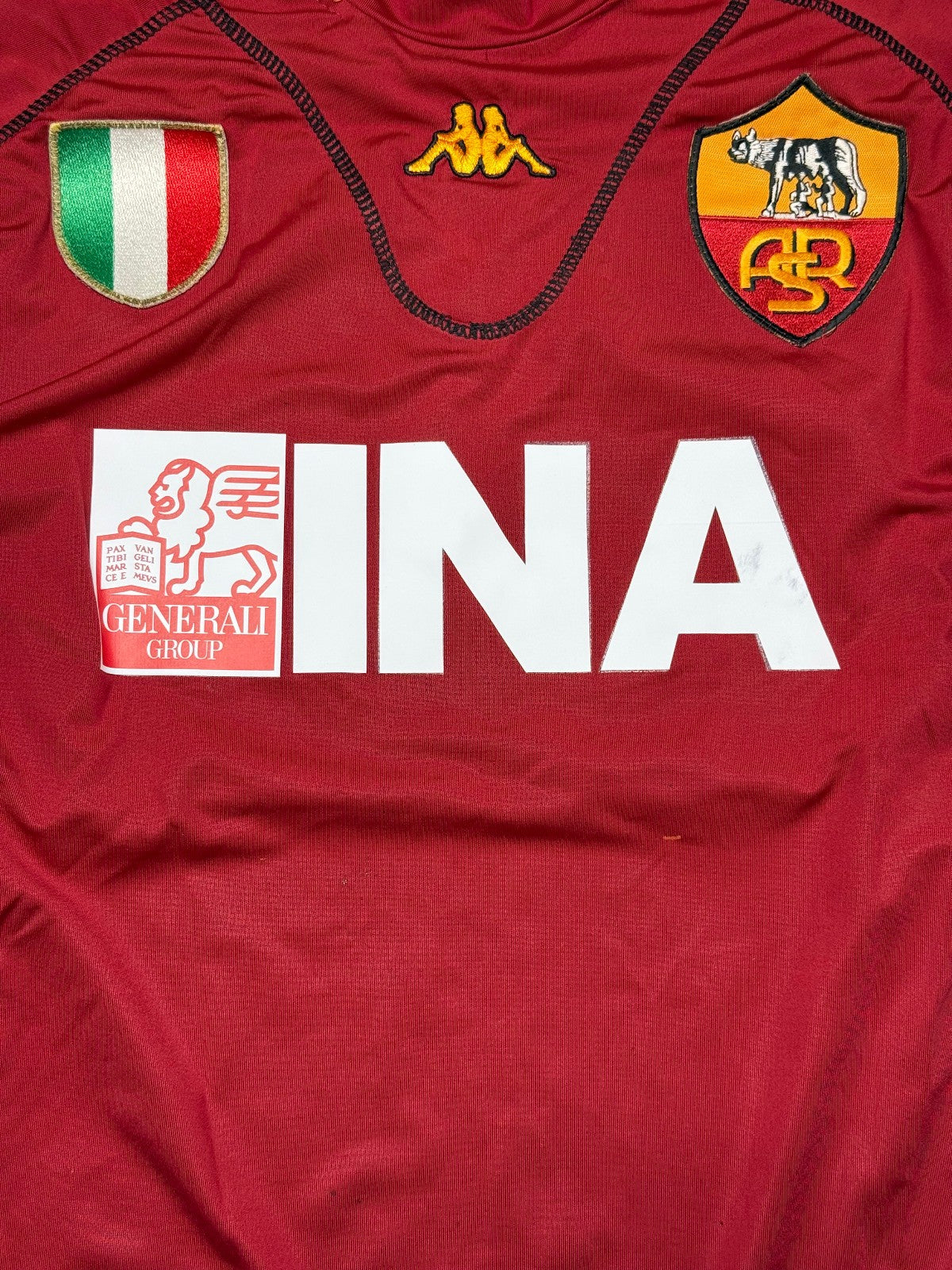 maglia calcio vintage AS Roma Candela #32 2001 2002 Kappa scudetto SIGNED proof