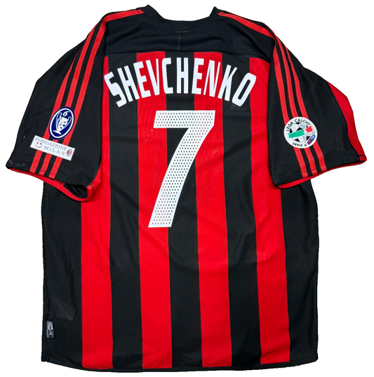 maglia calcio vintage AC Milan Shevchenko Adidas 2003 2004 Opel Climalite L
