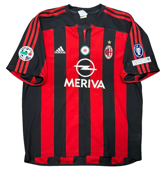 maglia calcio vintage AC Milan Shevchenko Adidas 2003 2004 Opel Climalite L