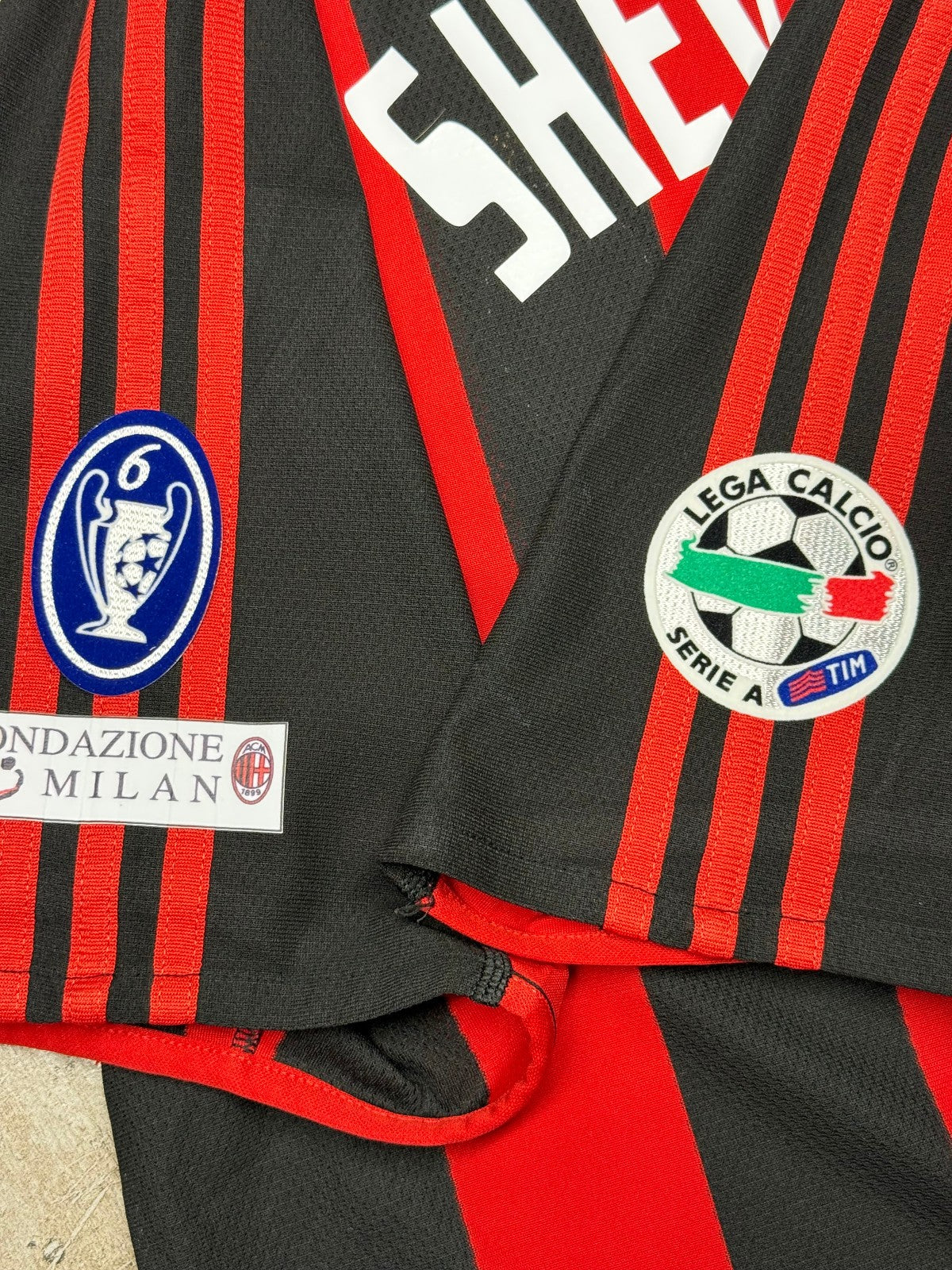 maglia calcio vintage AC Milan Shevchenko Adidas 2003 2004 Opel Climalite L