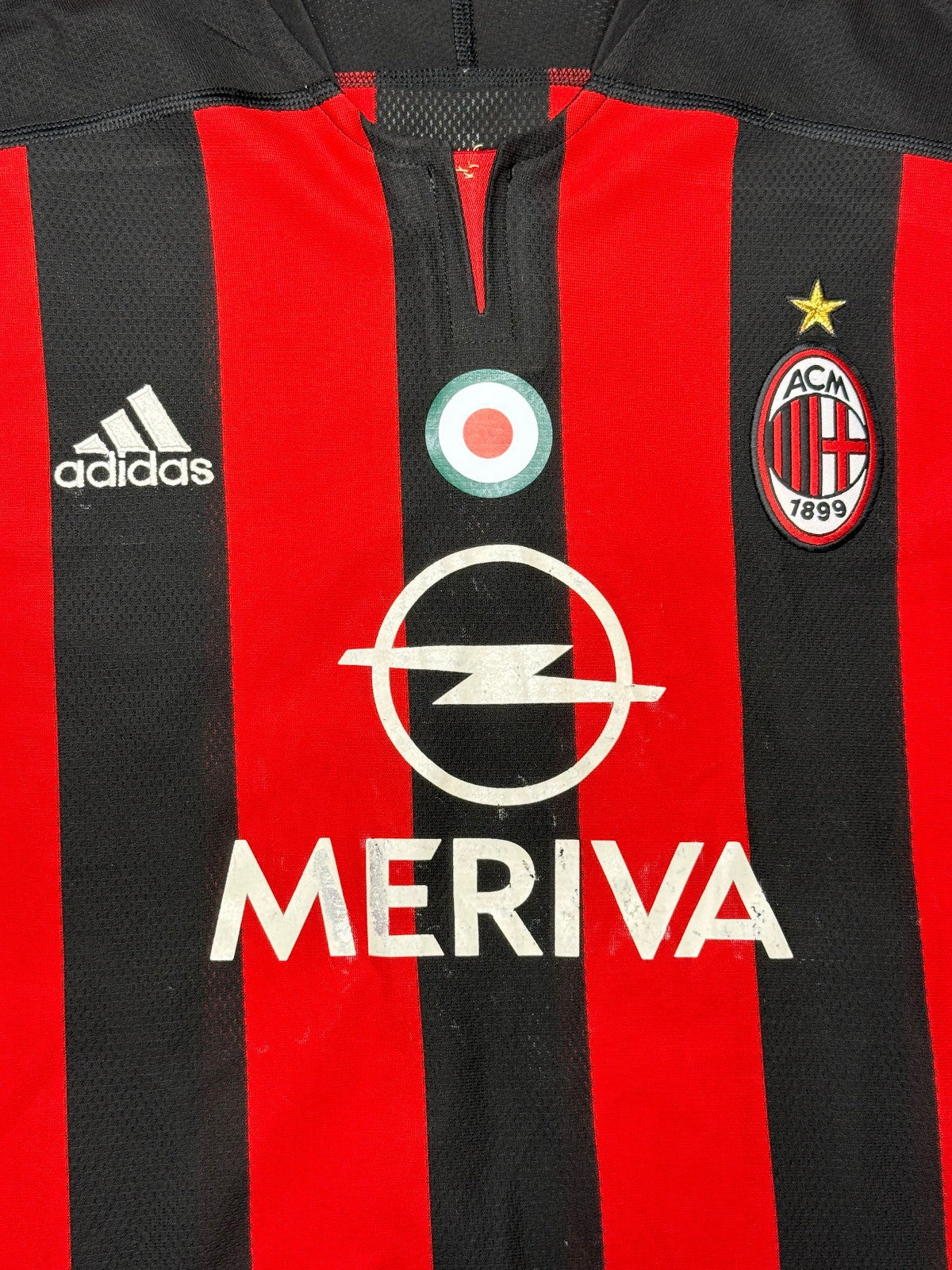 maglia calcio vintage AC Milan Shevchenko Adidas 2003 2004 Opel Climalite L