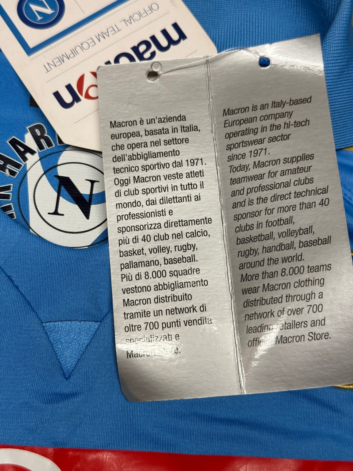 maglia calcio vintage Napoli CAVANI UEFA Champions 2011 2012 shirt Macron M Lete