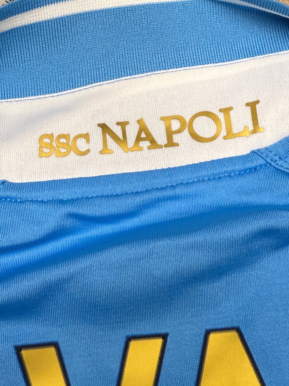 maglia calcio vintage Napoli CAVANI UEFA Champions 2011 2012 shirt Macron M Lete