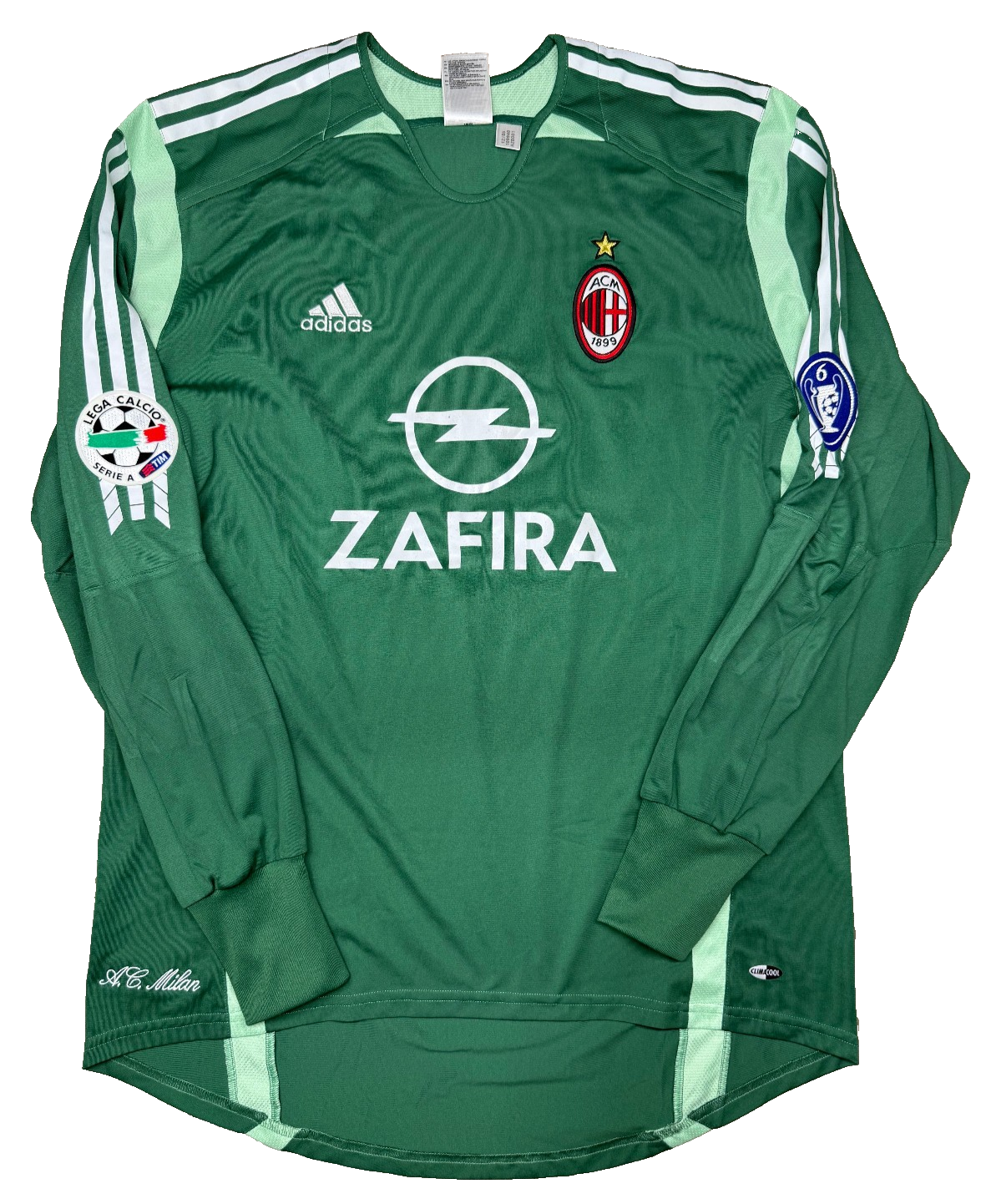 maglia calcio Dida AC Milan 2005 2006 Serie A Zafira Adidas portiere goalkeeper