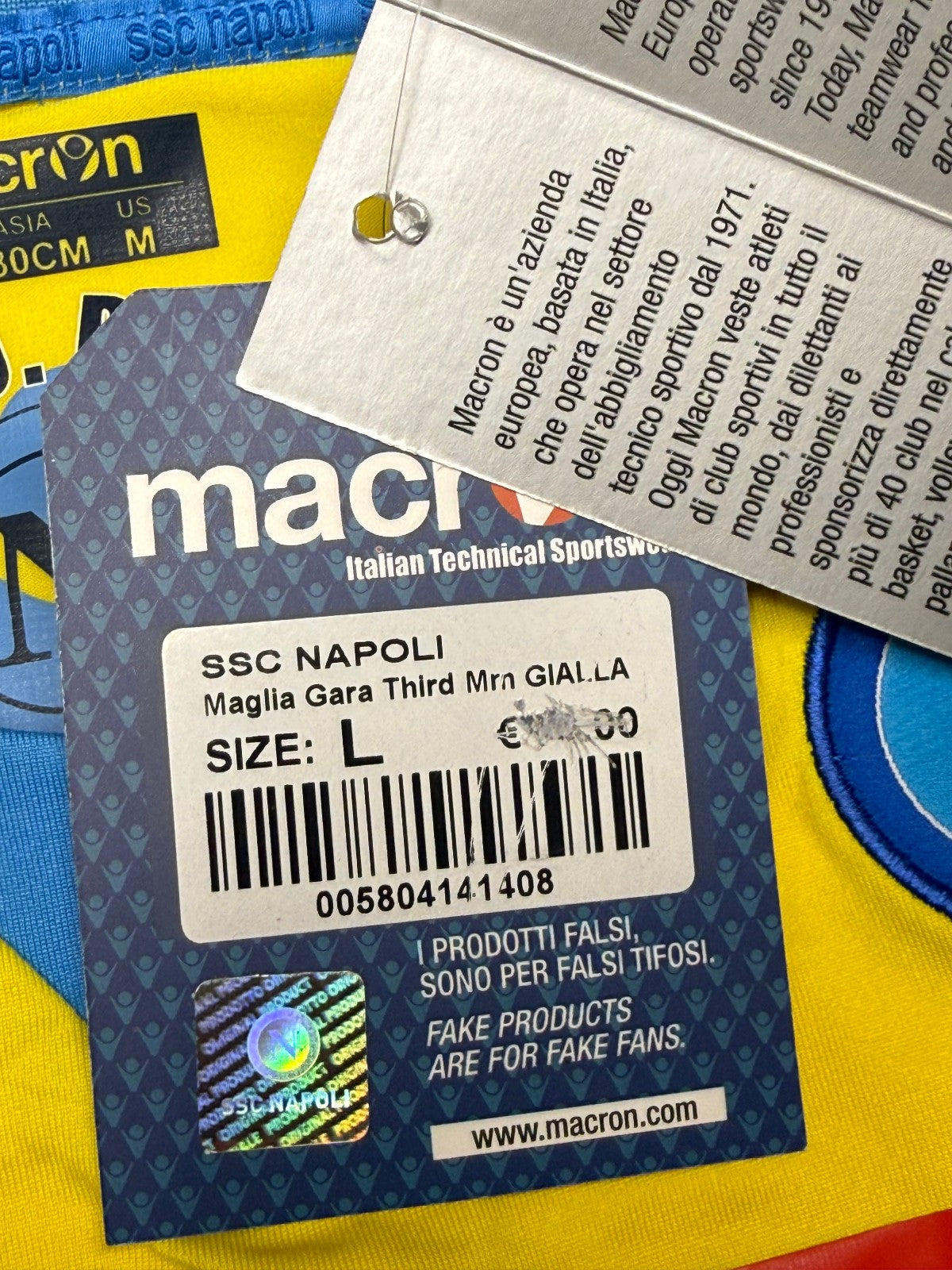 maglia calcio vintage Napoli Cavani home 2011 2012 shirt Jersey Macron L Lete