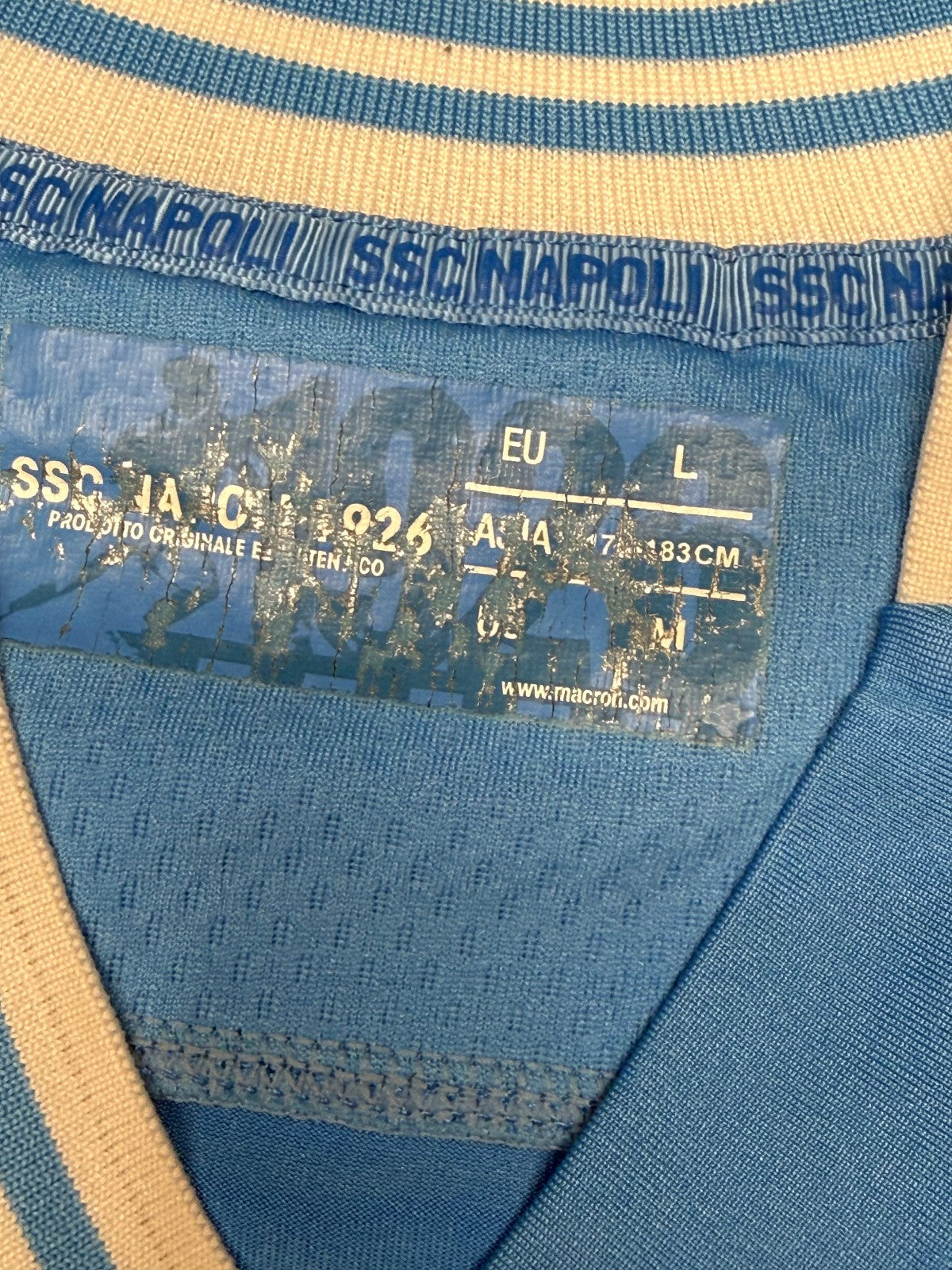 maglia calcio vintage Napoli Cavani home 2012 2013 shirt Jersey Macron L Lete