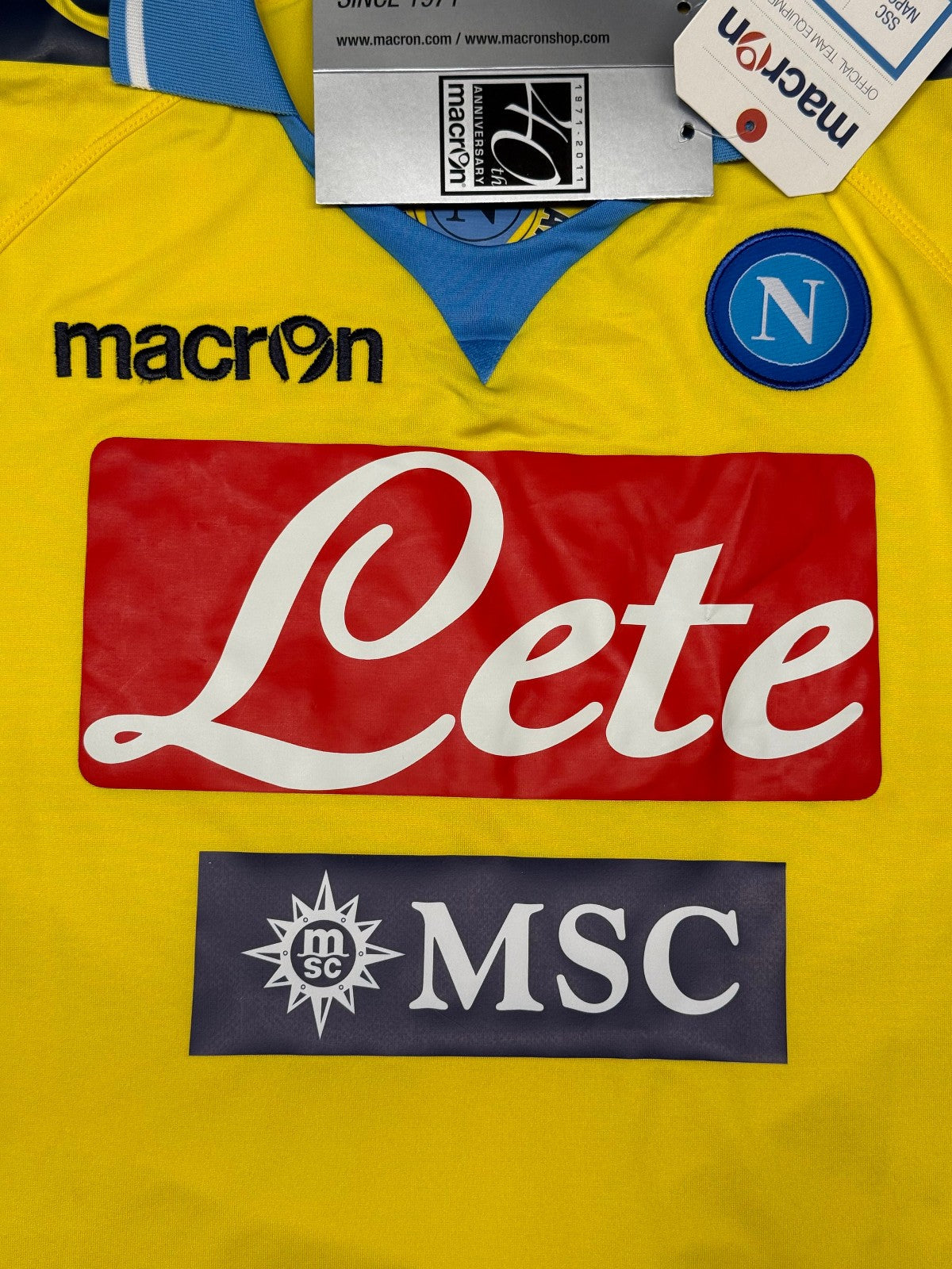maglia calcio vintage Napoli Cavani home 2011 2012 shirt Jersey Macron L Lete