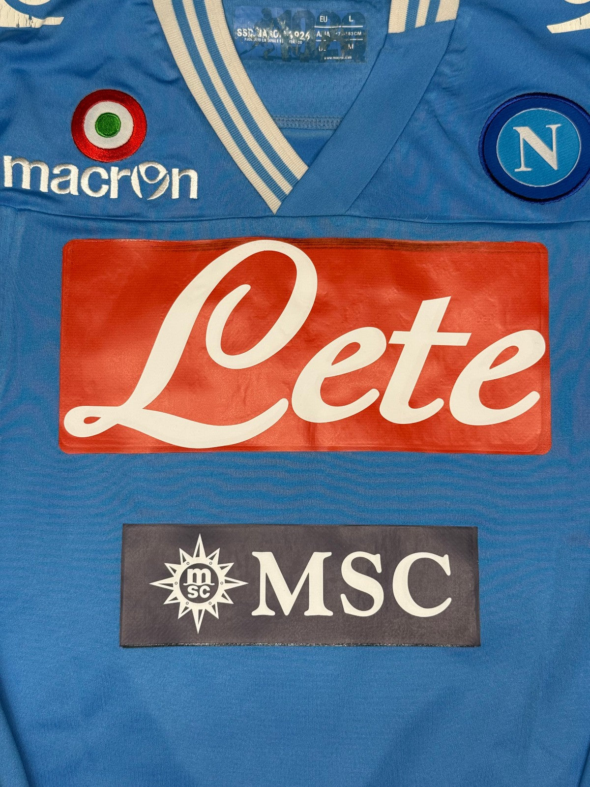 maglia calcio vintage Napoli Cavani home 2012 2013 shirt Jersey Macron L Lete