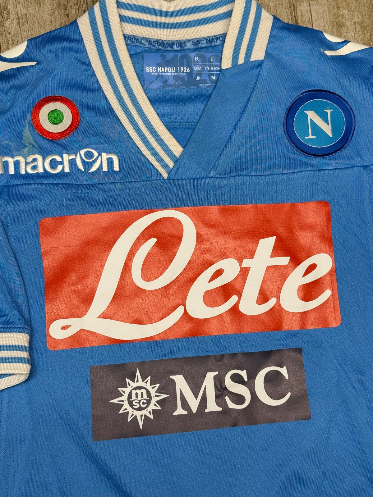 maglia calcio vintage Napoli Cavani home 2012 2013 shirt Jersey Macron L Lete