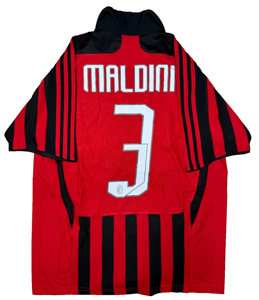 maglia calcio vintage AC Milan MALDINI #3 2007 2008 Bwin Adidas Climacool S