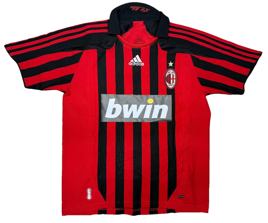 maglia calcio vintage AC Milan MALDINI #3 2007 2008 Bwin Adidas Climacool S
