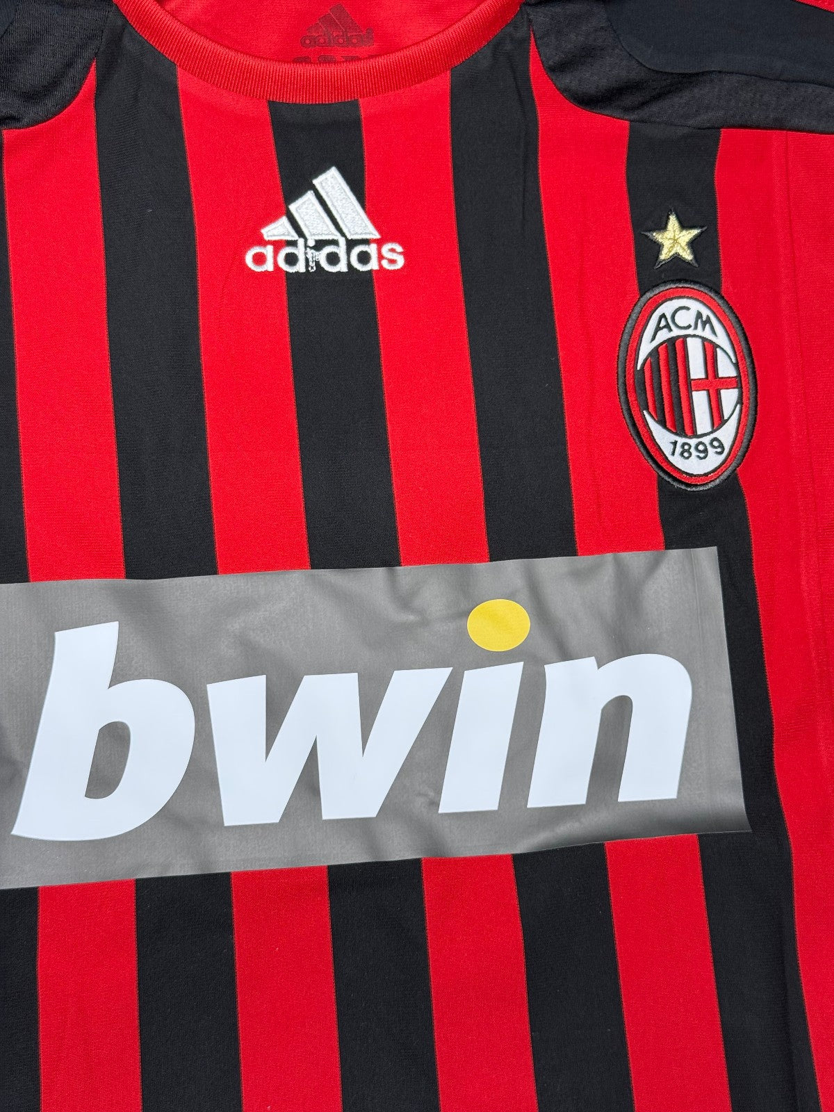 maglia calcio vintage AC Milan MALDINI #3 2007 2008 Bwin Adidas Climacool S