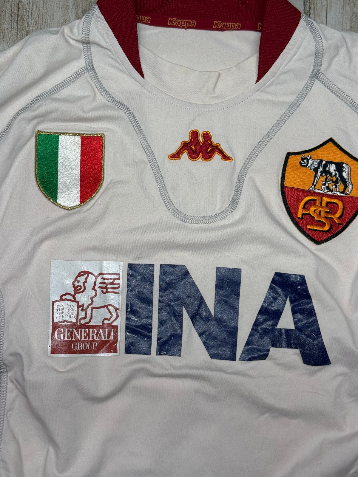 maglia calcio vintage AS Roma TOTTI 2001 2002 Kappa Ina ASSITALIA scudetto M