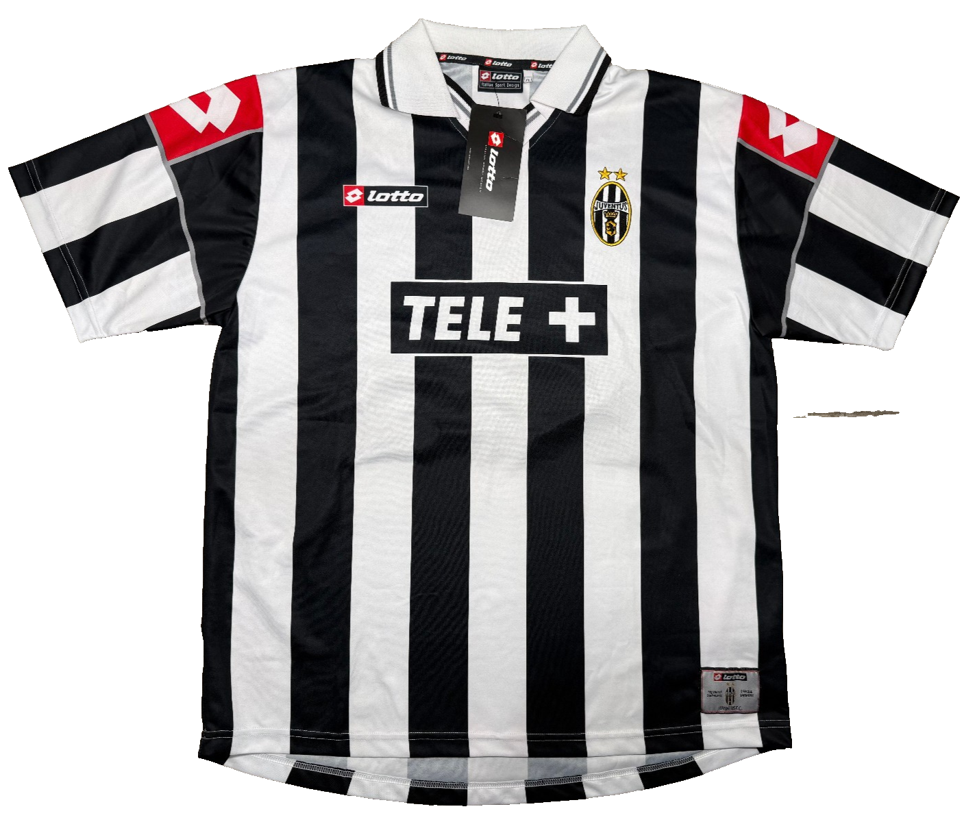 Maglia calcio vintage Juventus DEL PIERO 2000 2001 TELE+ home *BNWT* LOTTO