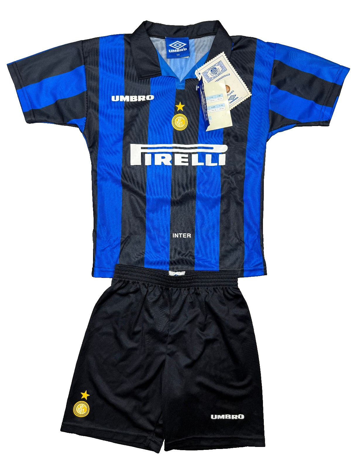 maglia calcio vintage FC Inter Ronaldo Umbro 1997 1998 Pirelli 134cm boys