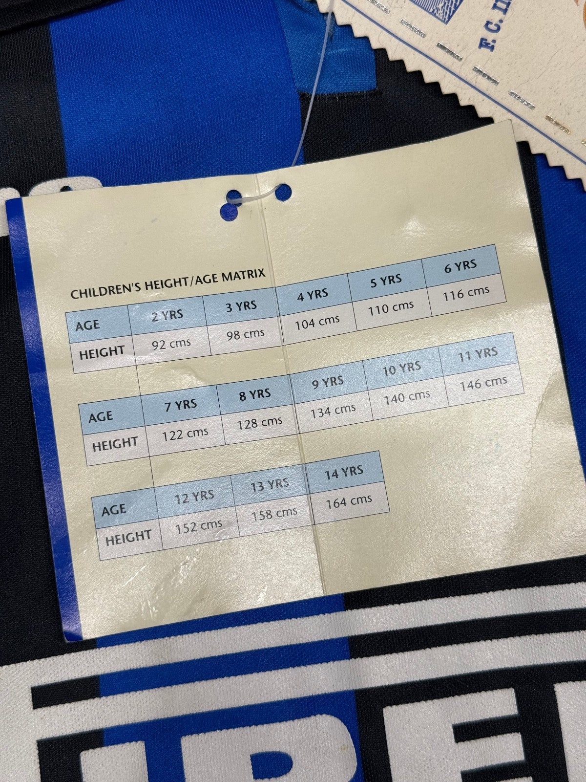 maglia calcio vintage FC Inter Ronaldo Umbro 1997 1998 Pirelli 134cm boys