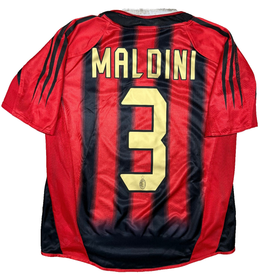 maglia calcio vintage AC Milan Maldini Adidas 2004 2005 Opel Climacool XS