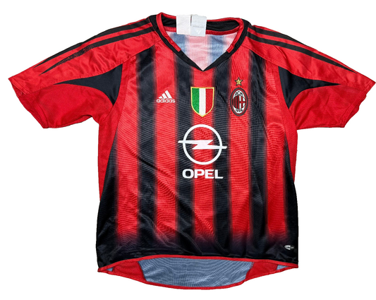 maglia calcio vintage AC Milan Maldini Adidas 2004 2005 Opel Climacool XS
