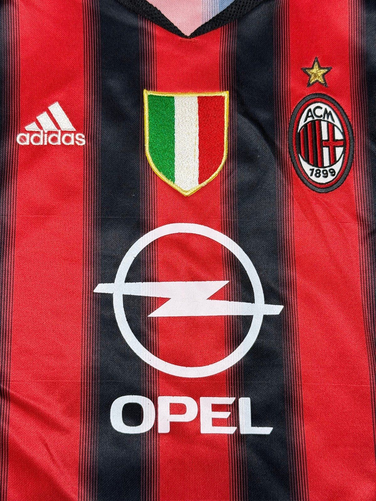 maglia calcio vintage AC Milan Maldini Adidas 2004 2005 Opel Climacool XS