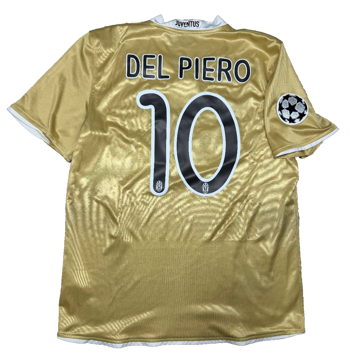 maglia calcio vintage Juventus Del Piero Champions League 2008 away oro XL