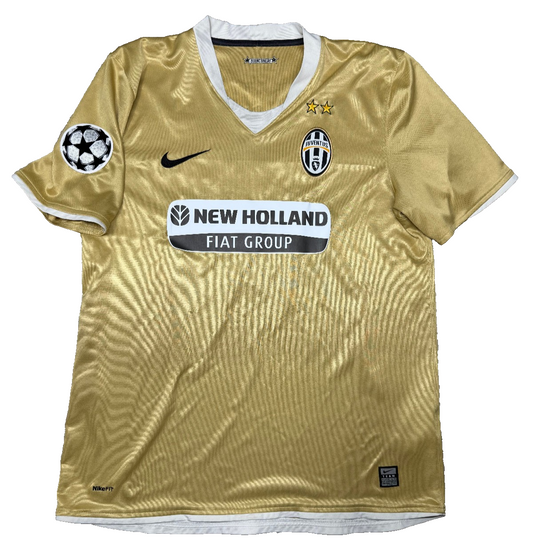 maglia calcio vintage Juventus Del Piero Champions League 2008 away oro XL