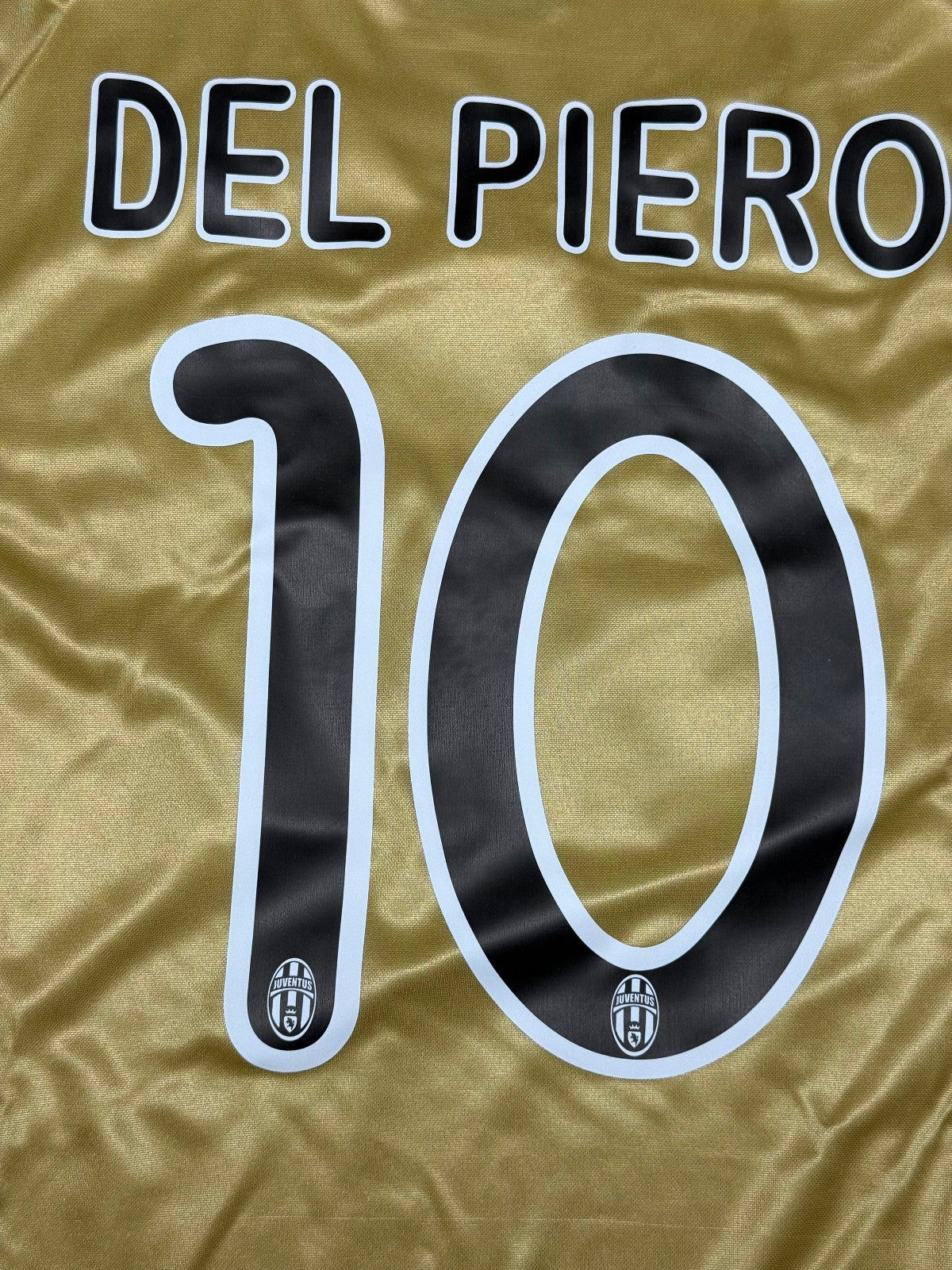 maglia calcio vintage Juventus Del Piero Champions League 2008 away oro XL