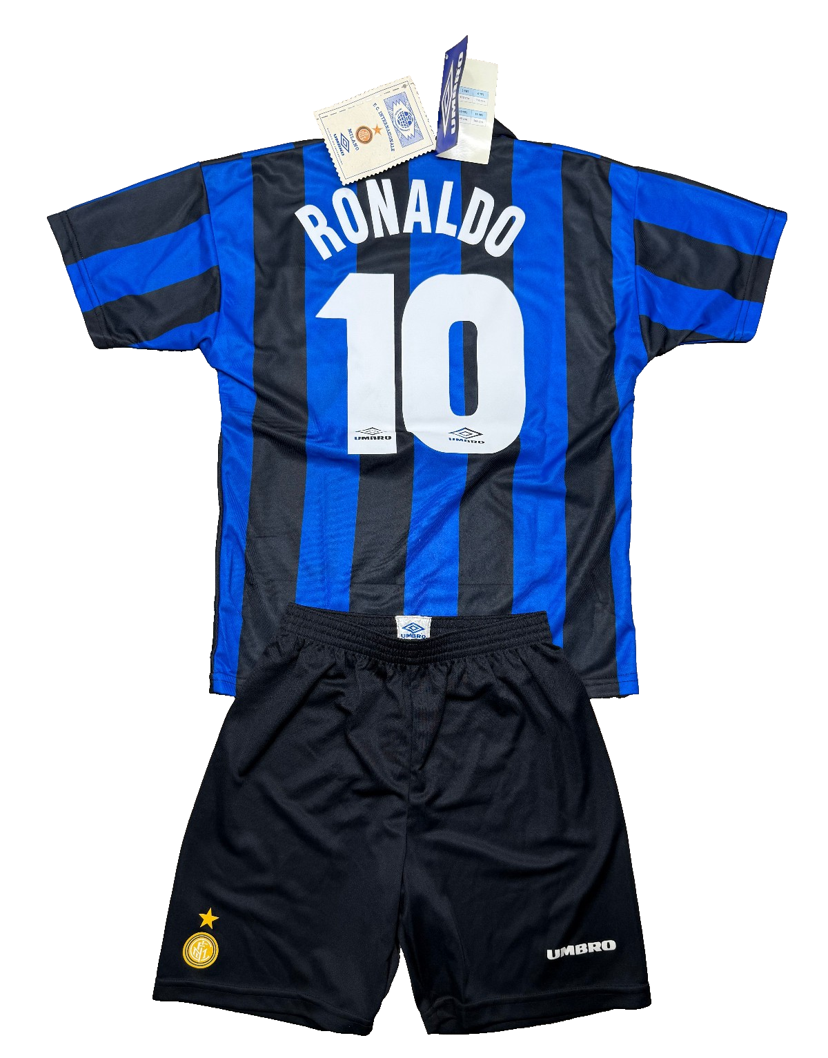 maglia calcio vintage FC Inter Ronaldo Umbro 1997 1998 Pirelli 158cm boys