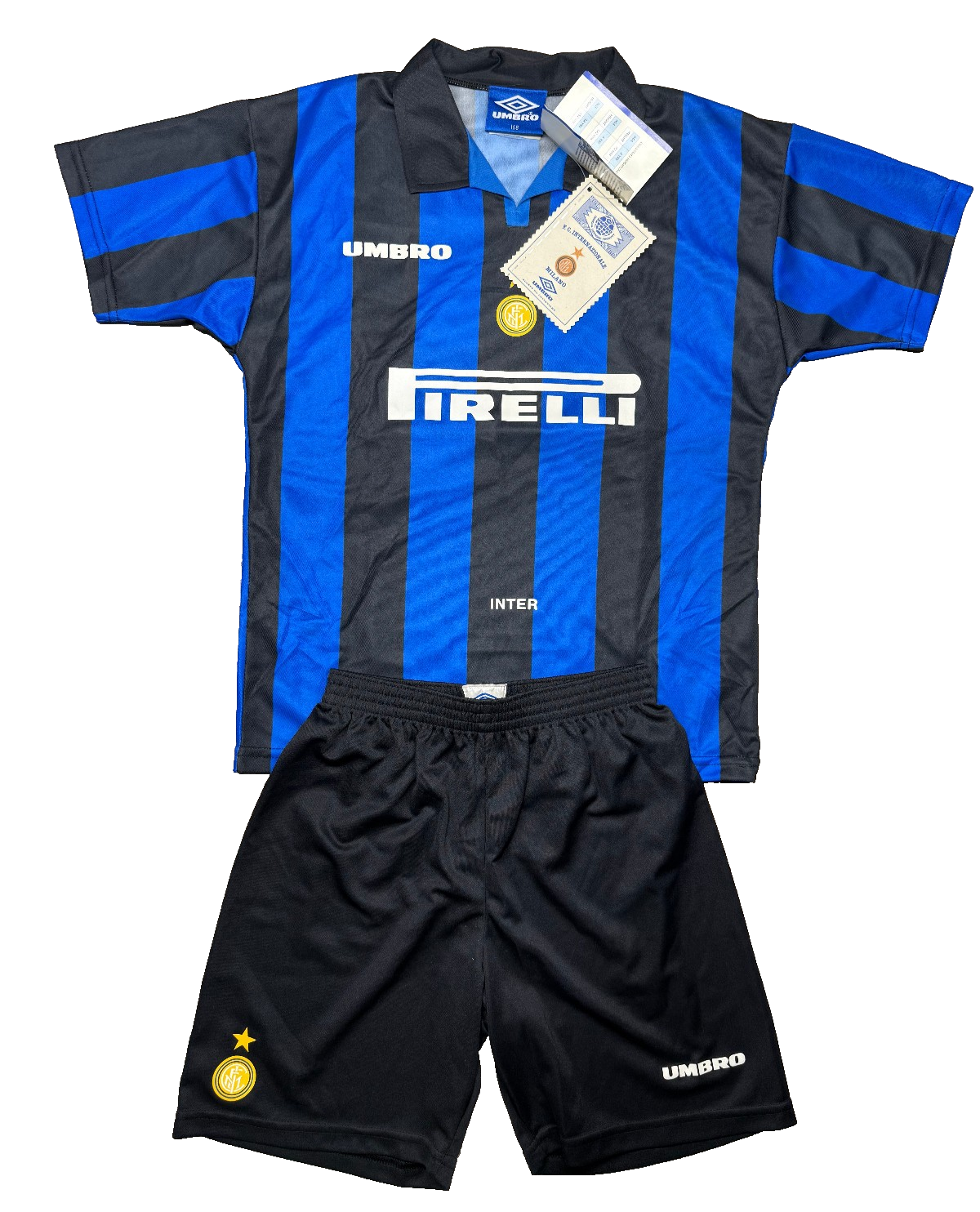 maglia calcio vintage FC Inter Ronaldo Umbro 1997 1998 Pirelli 158cm boys