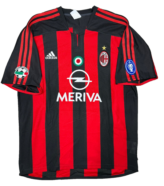maglia calcio vintage AC Milan KAKA Adidas 2003 2004 MERIVA Climalite