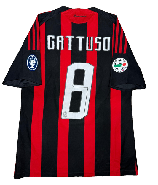 maglia calcio vintage AC Milan Gattuso 2007 2008 Bwin Adidas Climacool M