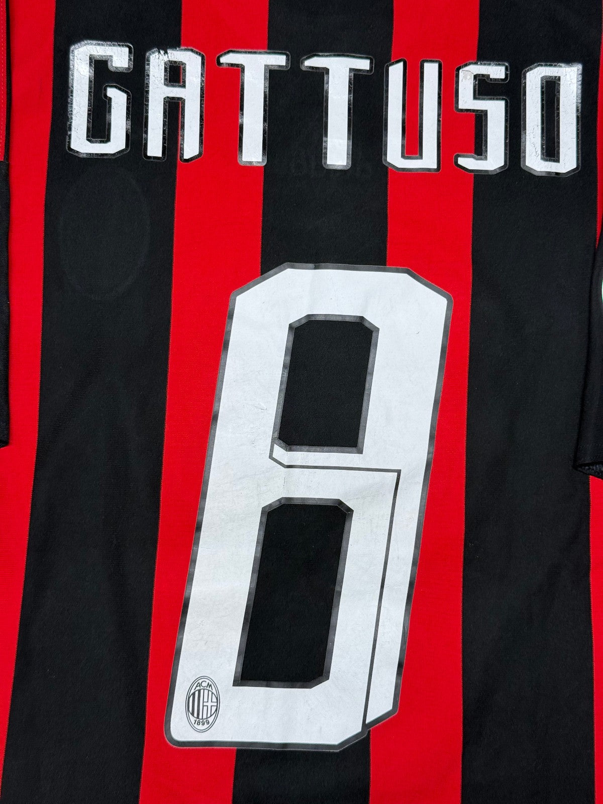 maglia calcio vintage AC Milan Gattuso 2007 2008 Bwin Adidas Climacool M