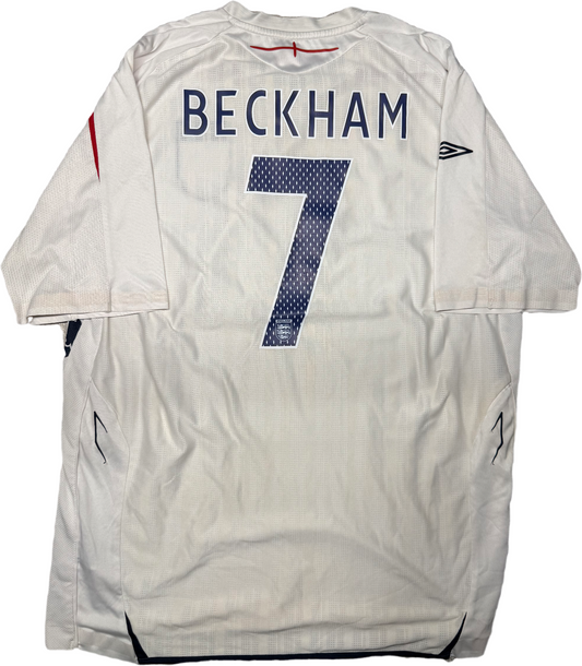 Maglia calcio vintage England Beckham Inghilterra Home World Cup 2007-2009