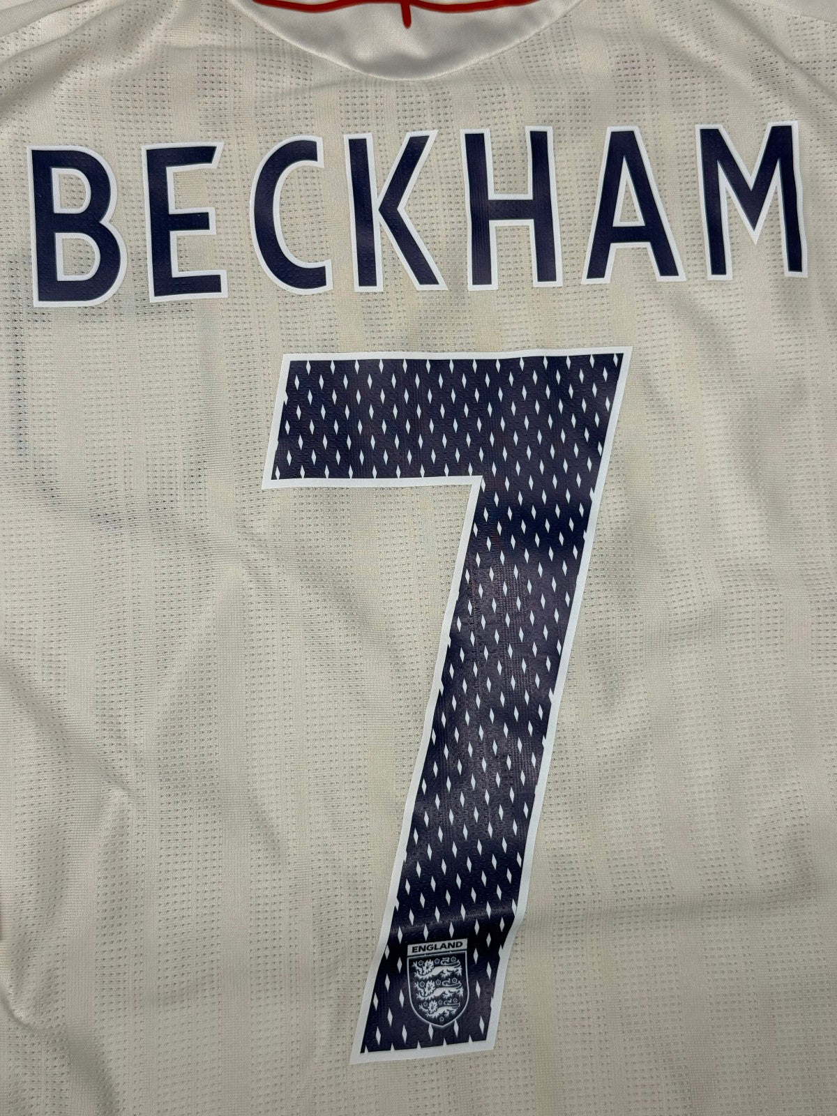 Maglia calcio vintage England Beckham Inghilterra Home World Cup 2007-2009