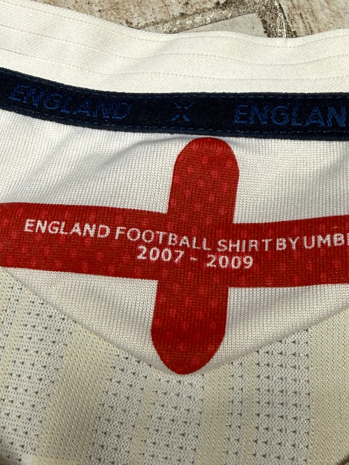 Maglia calcio vintage England Beckham Inghilterra Home World Cup 2007-2009
