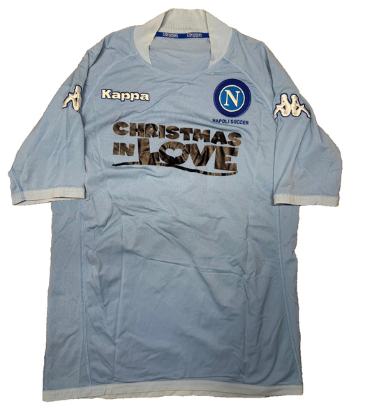 maglia calcio vintage SSC NAPOLI Kappa 2005 2006 LETE M #10 Christmas in Love #7