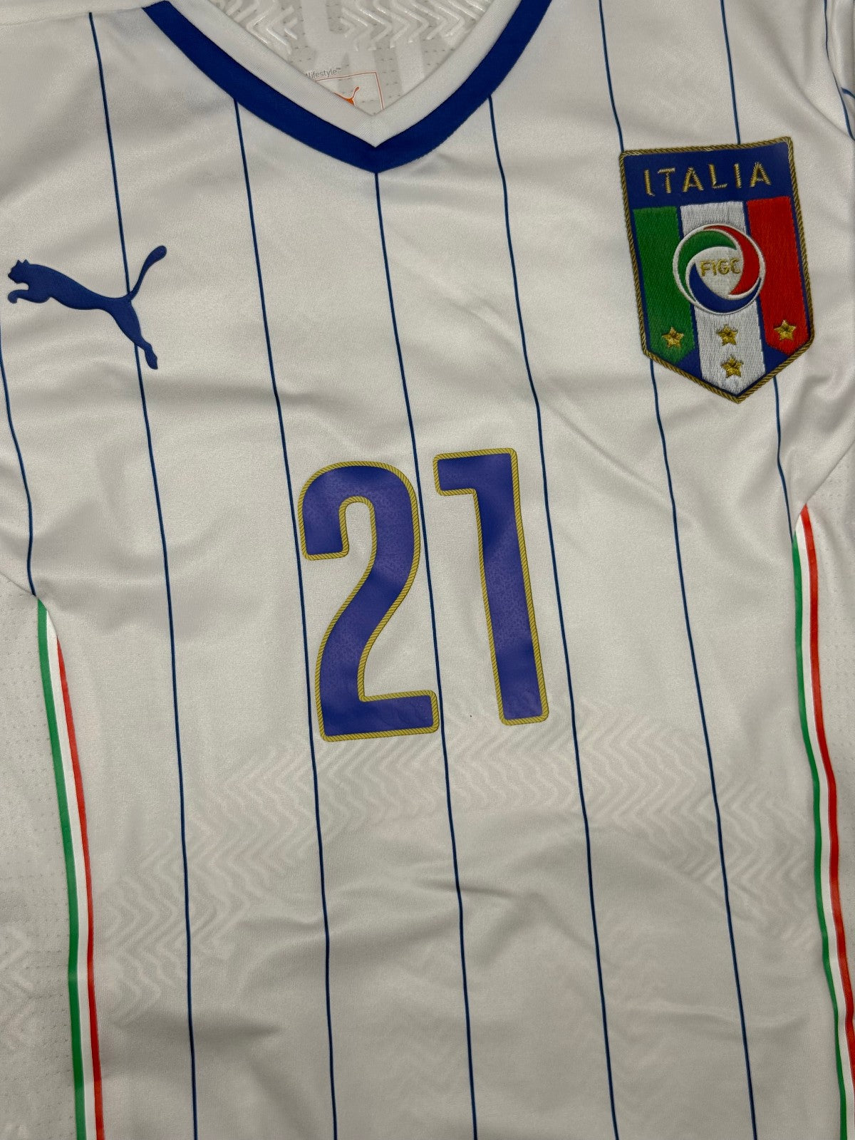maglia calcio vintage Italia PIRLO World Cup 2014 Brasil home PUMA player issue