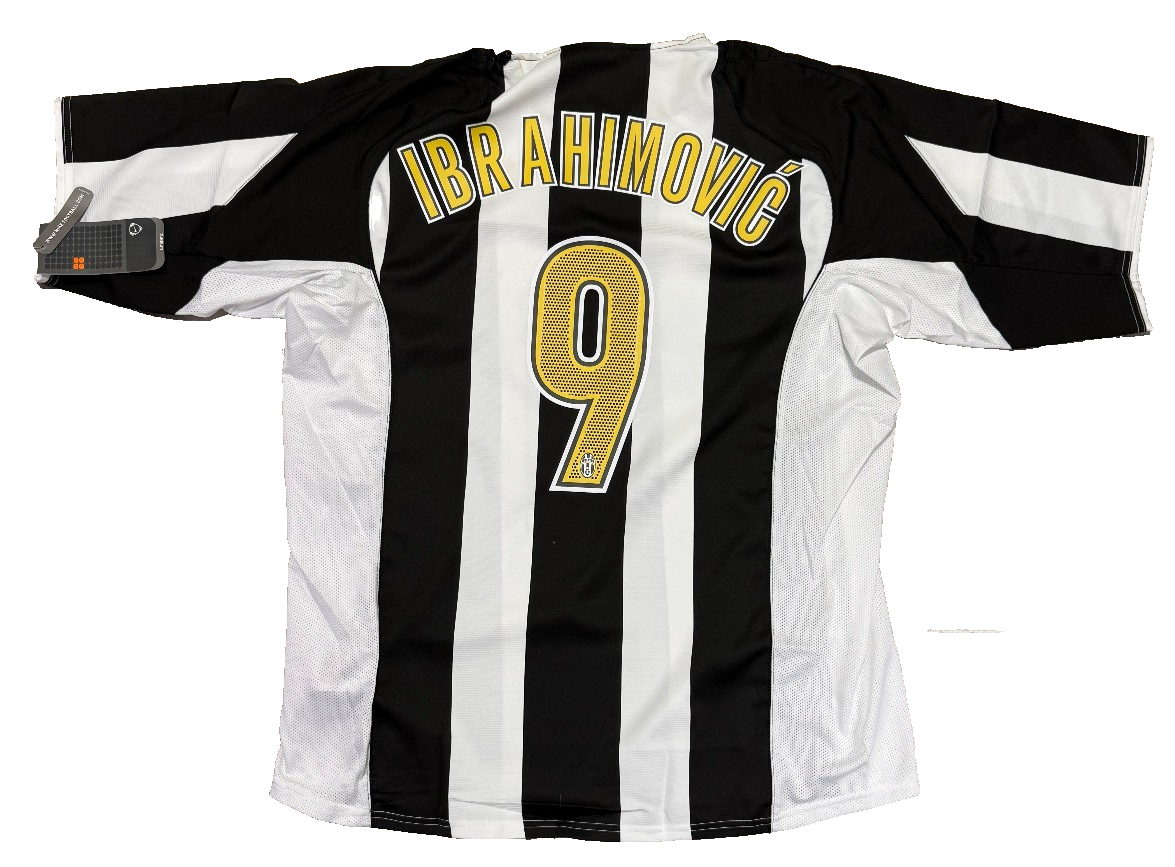 maglia calcio vintage Juventus IBRAHIMOVIC Nike shirt 2004 2005 *BNWT* Sky XL