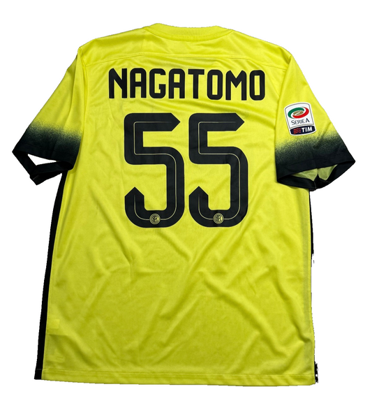 Maglia calcio vintage Inter NAGATOMO L Pirelli Nike 2015 2016 shirt jersey