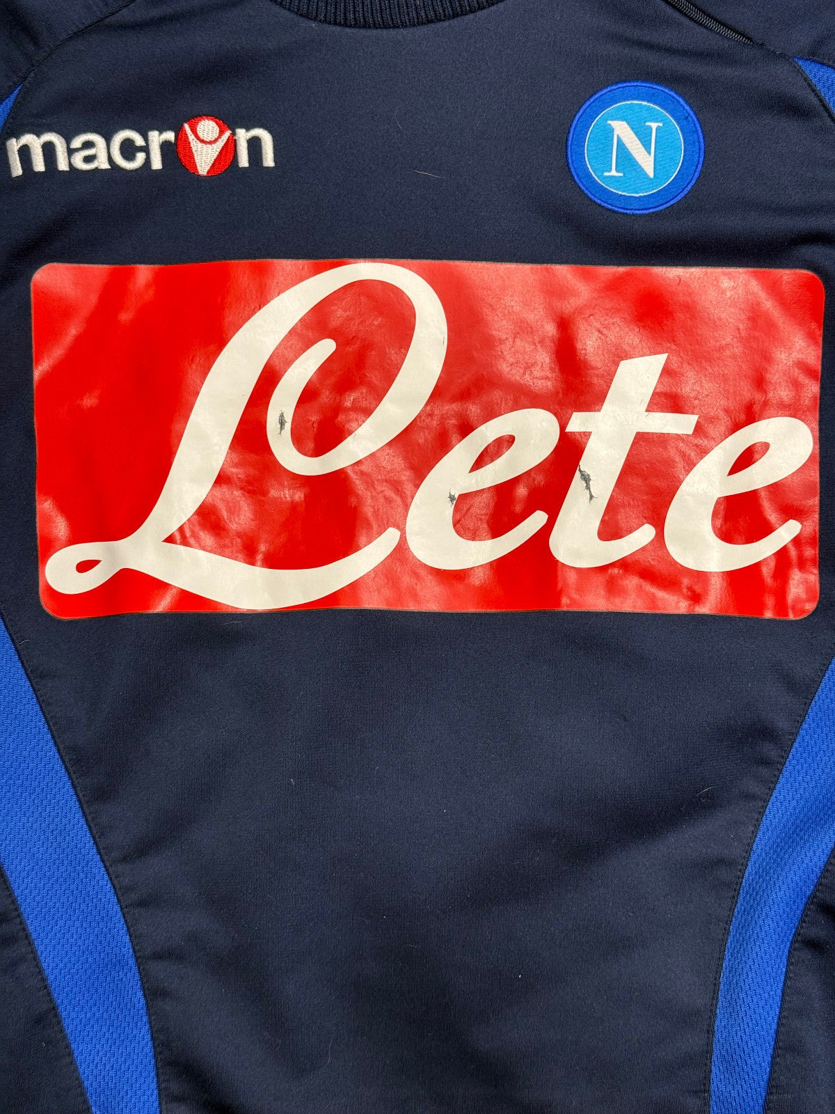 maglia calcio vintage Napoli Cavani training Lete Macron 2012 allenamento felpa