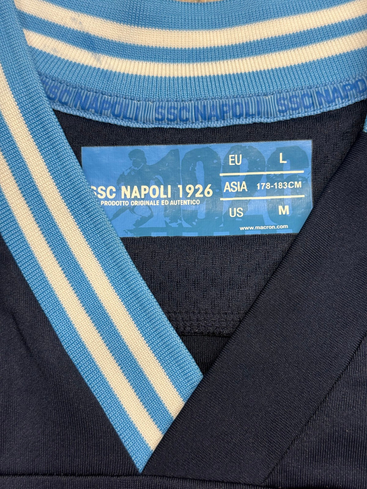 maglia calcio vintage Napoli DZEMAILI worn 2012 2013 shirt Jersey Macron L Lete