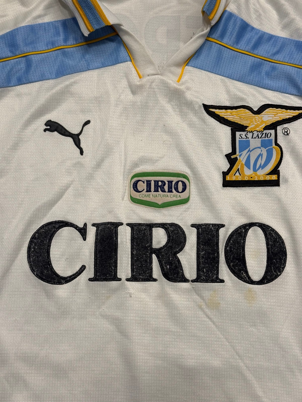 maglia calcio vintage SS Lazio 100 years Puma Siemens 2000 2001 VERON XL