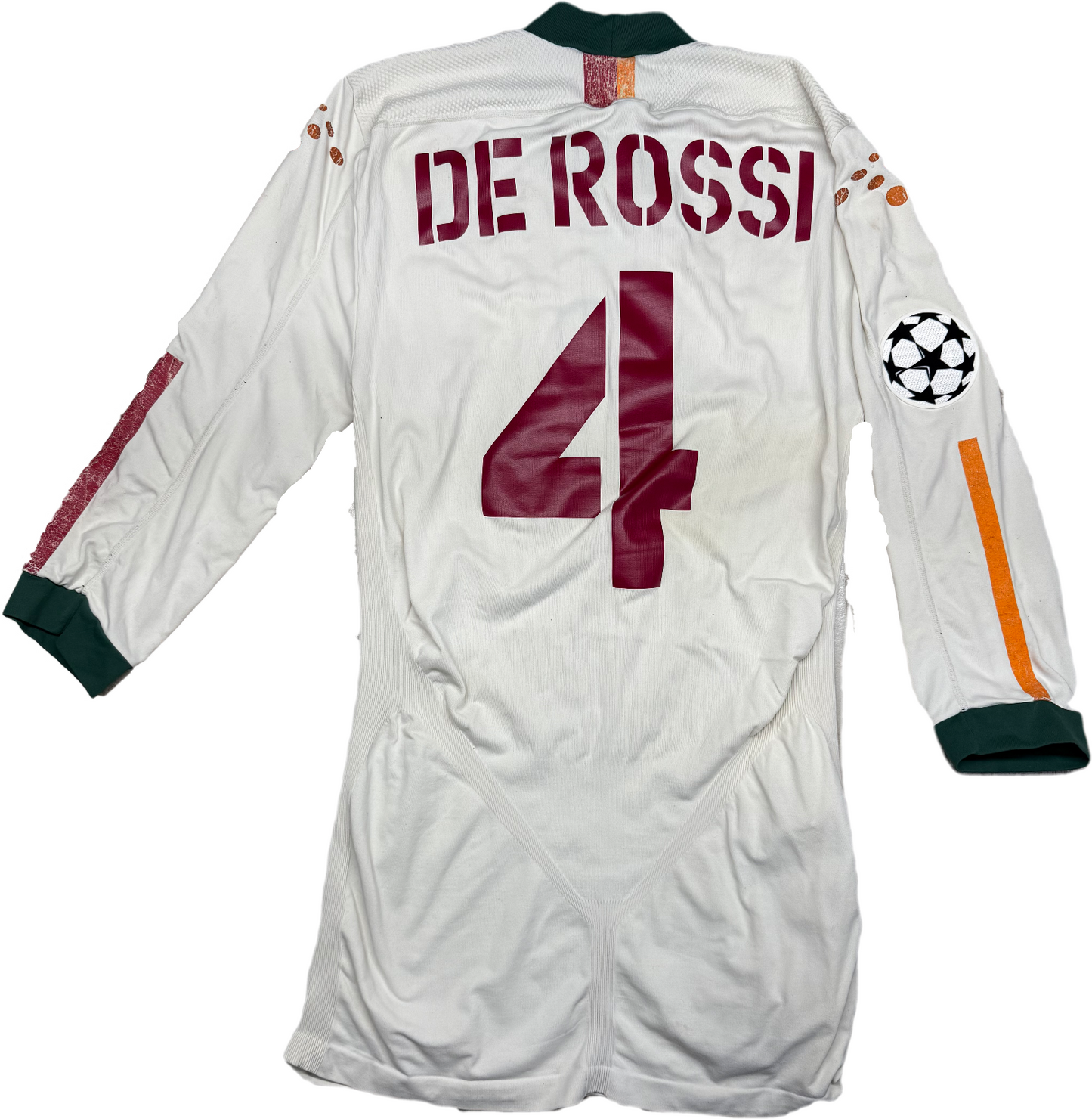 maglia calcio vintage AS Roma De Rossi #4 Mazda Diadora 2004 2005 L/XL UCL
