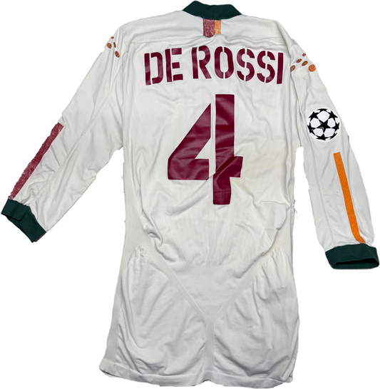 maglia calcio vintage AS Roma De Rossi #4 Mazda Diadora 2004 2005 L/XL UCL