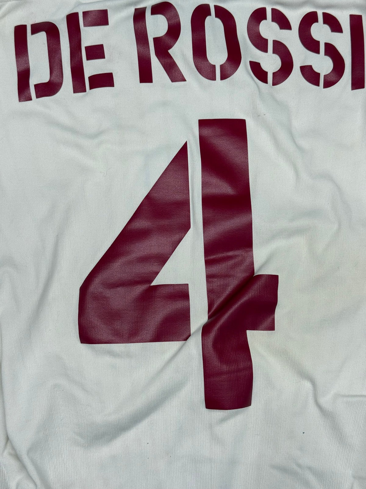 maglia calcio vintage AS Roma De Rossi #4 Mazda Diadora 2004 2005 L/XL UCL