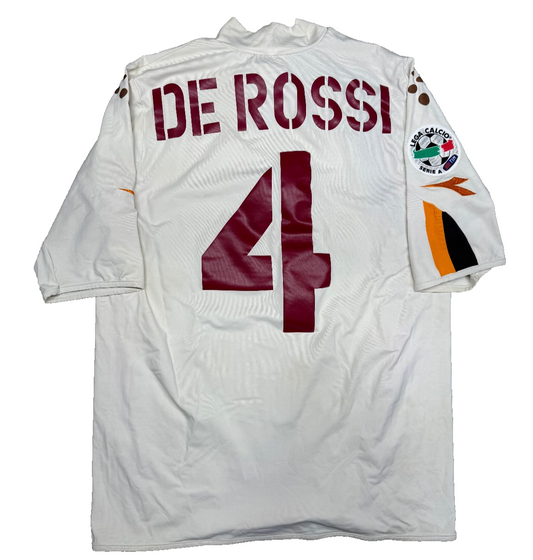 maglia calcio vintage AS Roma De Rossi #4 Mazda Diadora 2004 2005 M Serie A